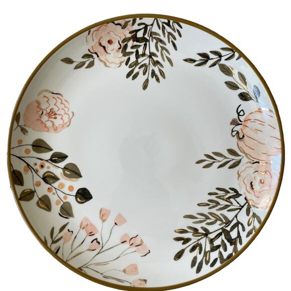 POTTER'S STUDIO Fall Pumpkin Floral 11in Ceramic Dinner Plates Set of 4 NEW - Picture 3 of 11